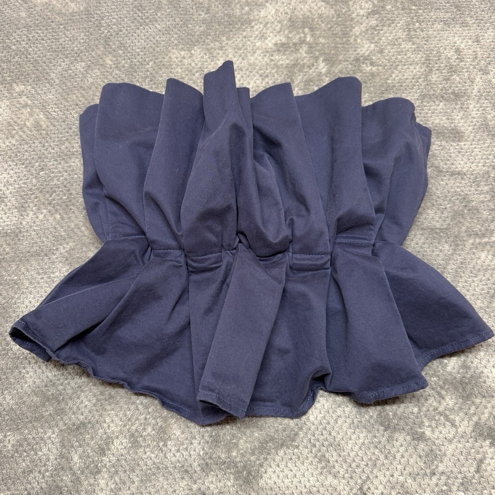 STAUD Women's Dover Pleated Cropped Strapless Peplum Top Cotton Small